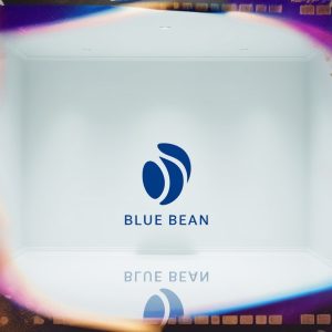 Minimalist blue coffee bean logo design generated by GPT-Image 1.5 