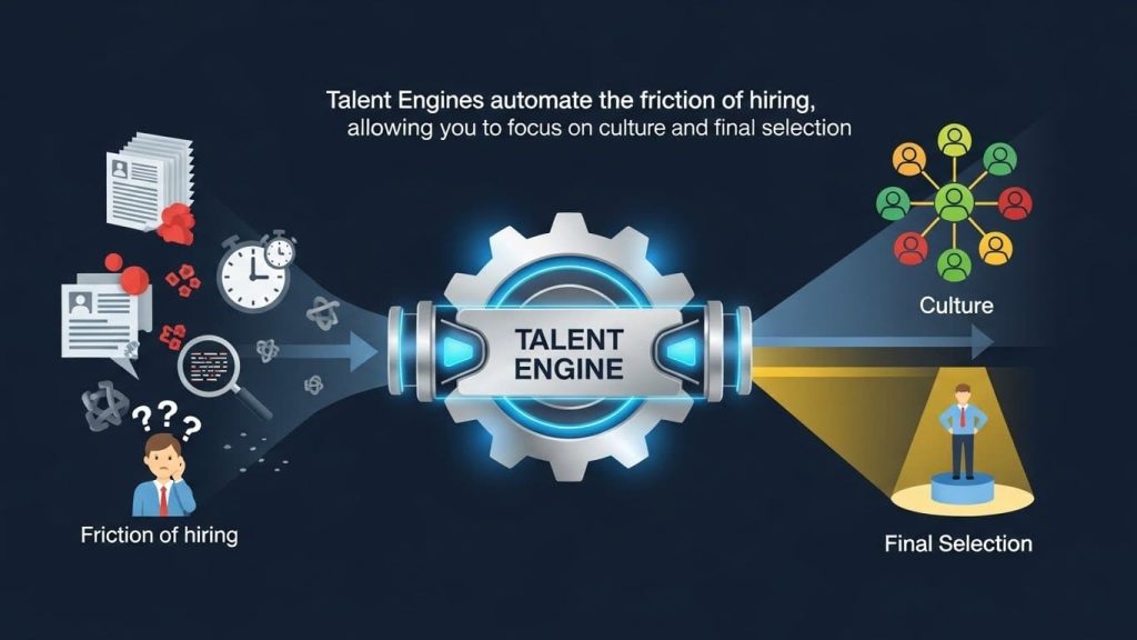 Automated recruitment bridge visualizing the talent acquisition pipeline