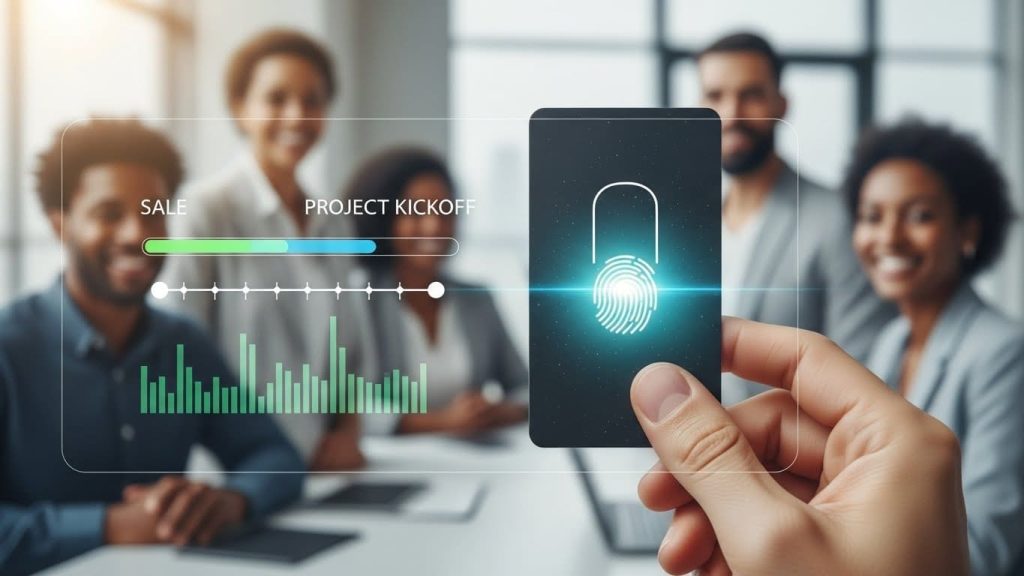 Biometric digital keycard representing secure and fast client onboarding