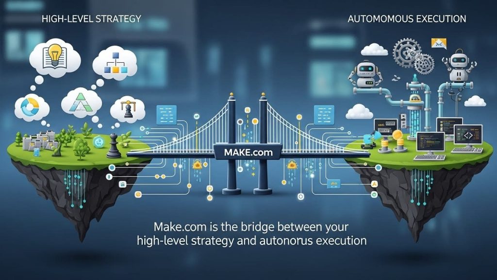 In-depth review of Make.com as the central automation hub for AI agencies