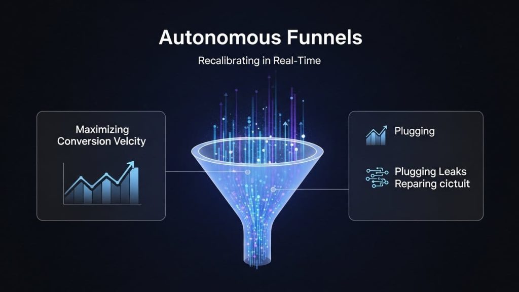 Digital representation of an autonomous sales funnel with self-healing logic gates