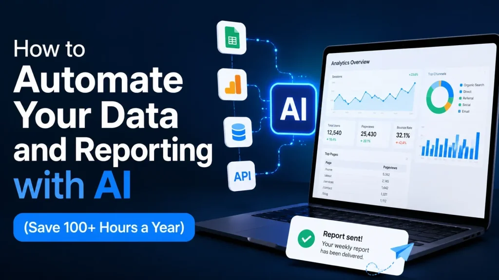 Automate data and reporting with AI 2026 — automated business intelligence workflow collecting analyzing and sending reports