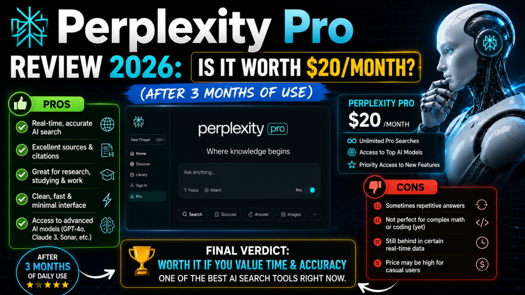 Perplexity Pro Review 2026: Is It Worth $20/Month? (After 3 Months of Use)