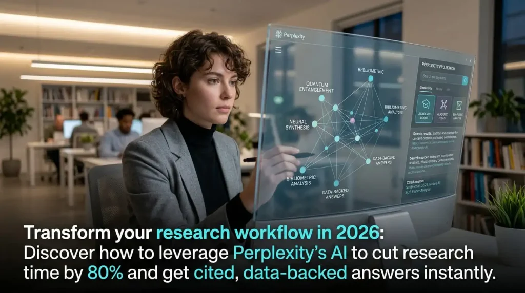 Professional AI research using Perplexity Pro Search and academic focus modes for data synthesis.
